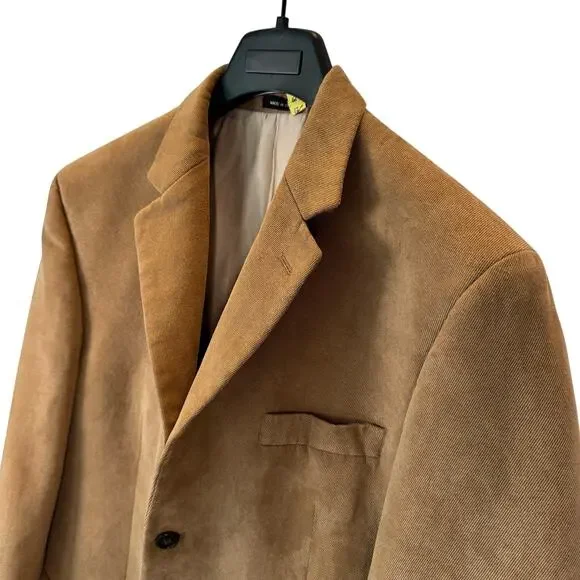 Calvin Klein Men’s 42L Tan Corduroy Blazer Sport Coat 3 Button Classic Fall Prep - Picture 1 of 8